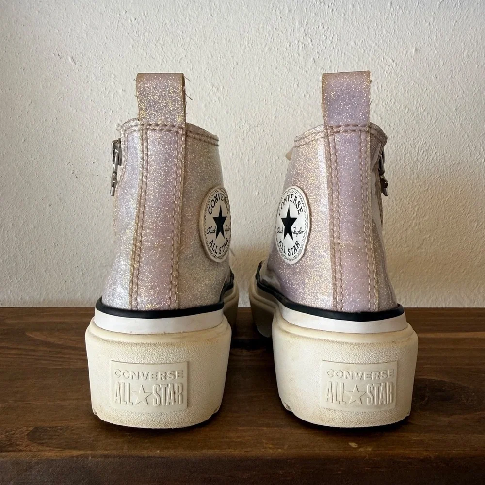 Converse Chuck Taylor All Star Lugged 2.0 Hi Top Glitter Youth US 1 Pink A03816C